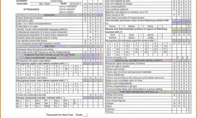 Elementary Blank Report Card Template Kindergarten Report intended for Kindergarten Report Card Template