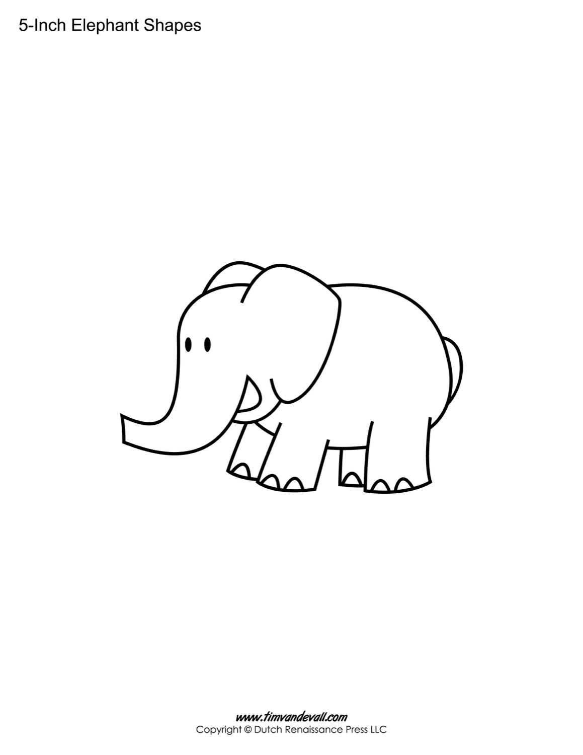 Elephant Shapes – Tim's Printables Inside Blank Elephant Template