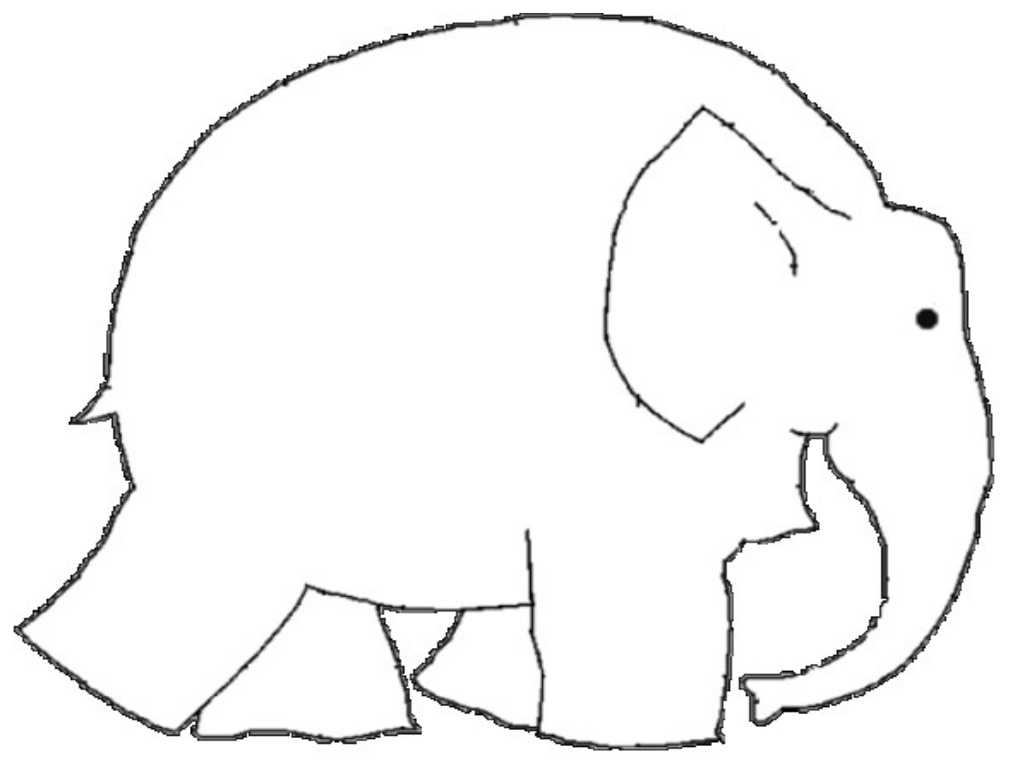 Elmer The Elephant Coloring Pages With Blank Elephant Template
