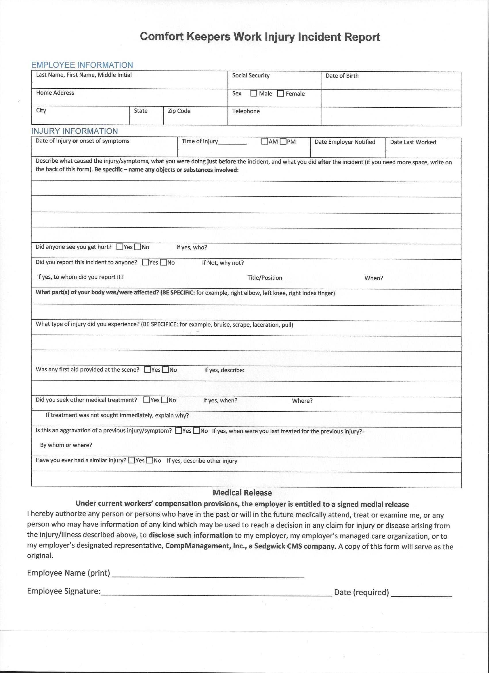 Employee Accident Incident Report – Dalep.midnightpig.co Throughout Ohs Incident Report Template Free