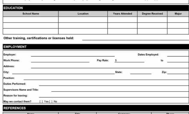 Employee Application Form Sample - Calep.midnightpig.co in Job Application Template Word Document