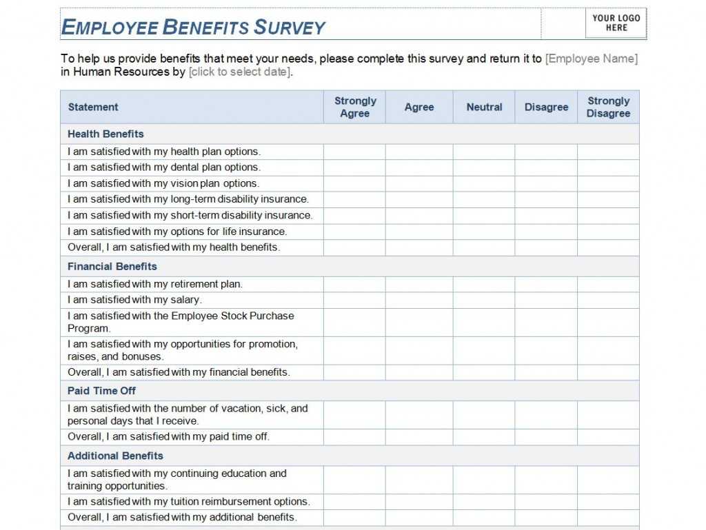 Employee Benefits Survey Template | Employee Benefits Survey Throughout Employee Satisfaction Survey Template Word