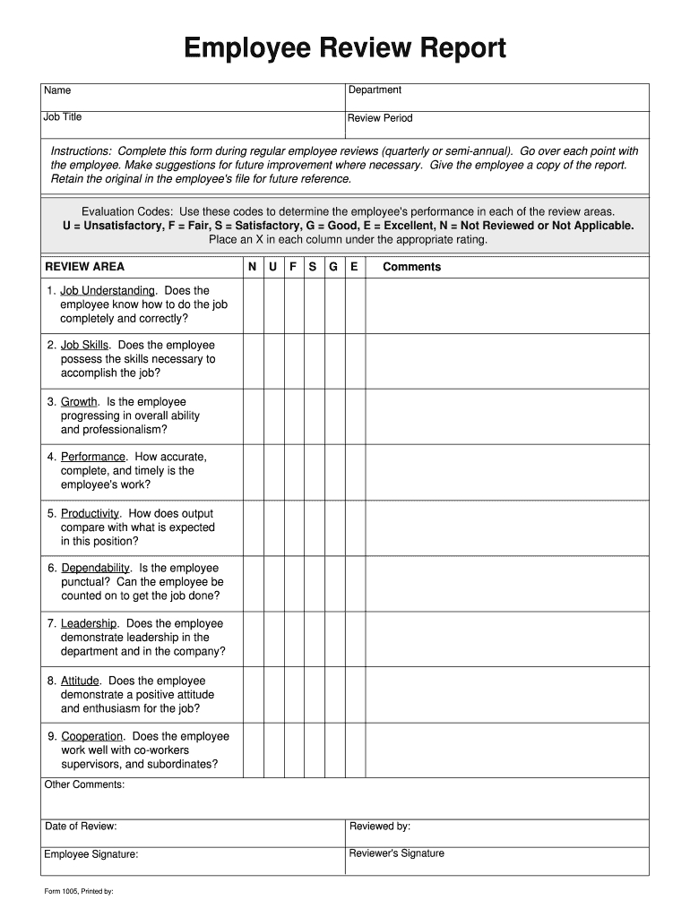 Employee Evaluation Forms – Fill Online, Printable, Fillable Intended For Blank Evaluation Form Template