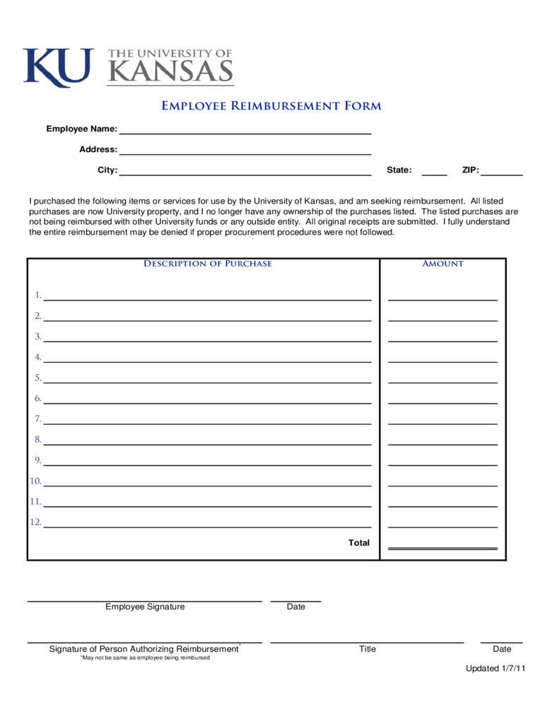 Employee Expense Reimbursement Form – 3 Free Templates In Inside Reimbursement Form Template Word