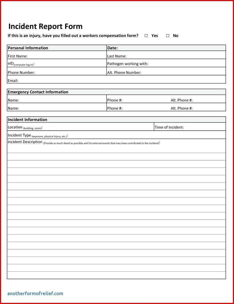 Employee Report Of Injury Form Best Of School Incident Within School Incident Report Template
