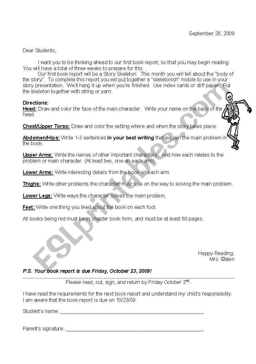 English Worksheets: Story Skeleton With Story Skeleton Book Report Template