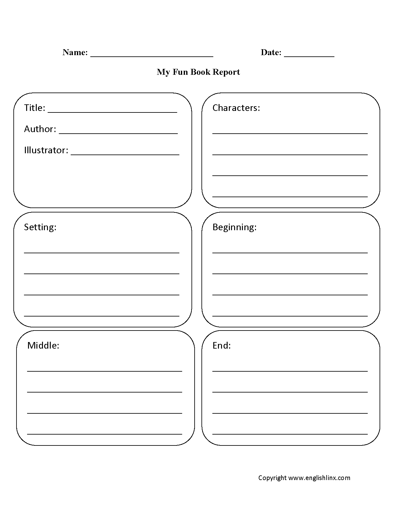 Englishlinx | Book Report Worksheets Pertaining To Book Report Template Middle School