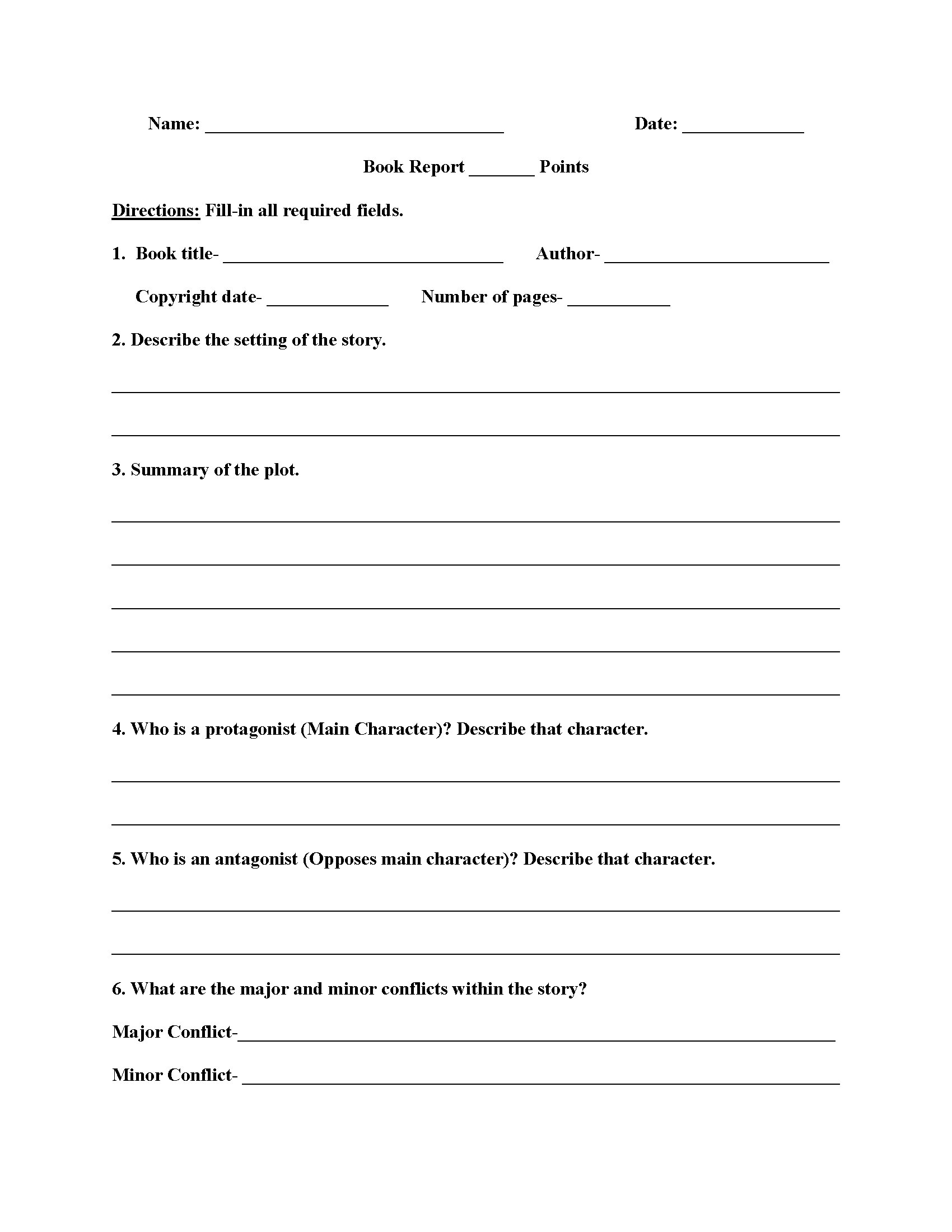 Englishlinx | Book Report Worksheets Regarding One Page Book Report Template