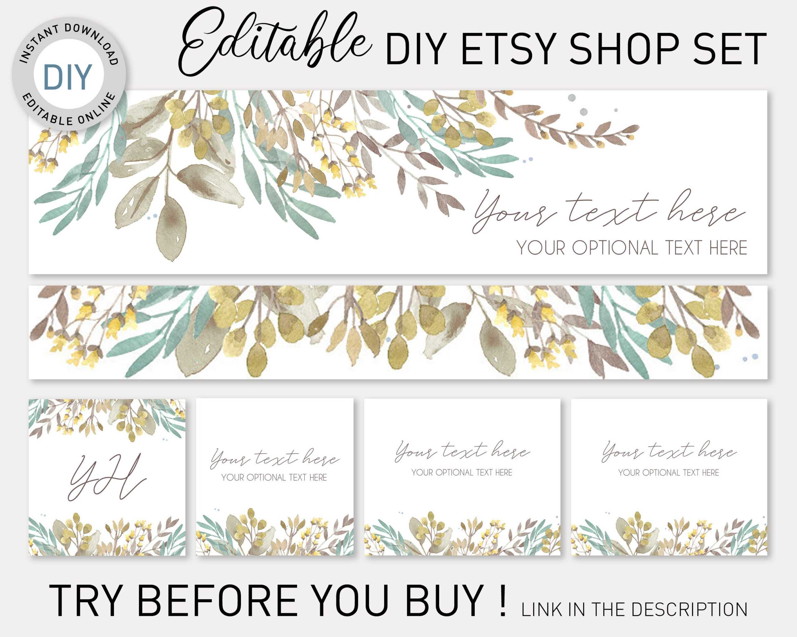 Etsy Banner Diy Template, Etsy Branding Kit, Etsy Shop Graphics, Shop  Banner Template, Etsy Cover Image, Etsy Cover Photo,templett Etsy Shop For Etsy Banner Template