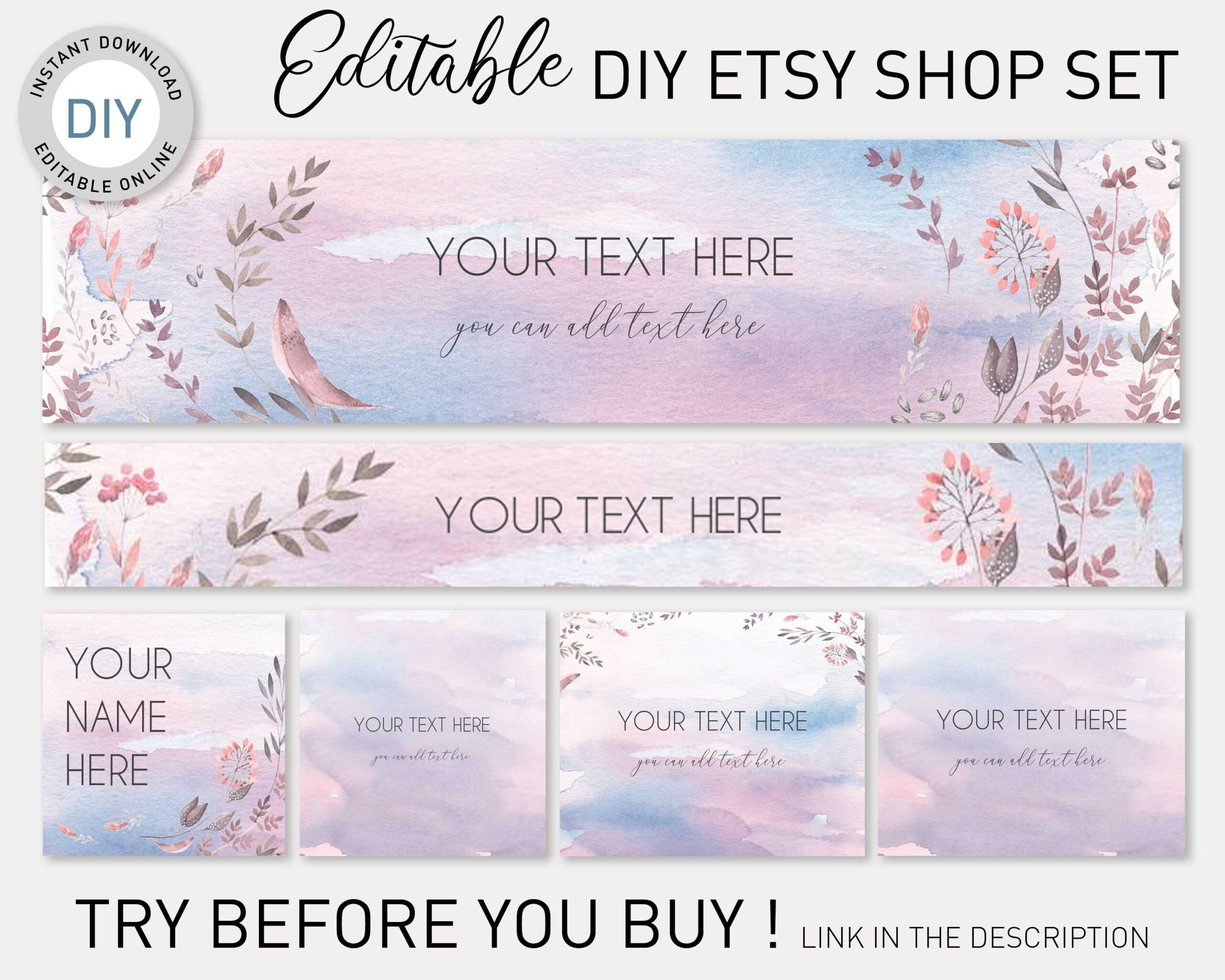 Etsy Banner Diy Template, Etsy Branding Kit, Etsy Shop Graphics, Shop  Banner Template, Etsy Cover Image, Etsy Cover Photo,templett Etsy Shop Regarding Etsy Banner Template