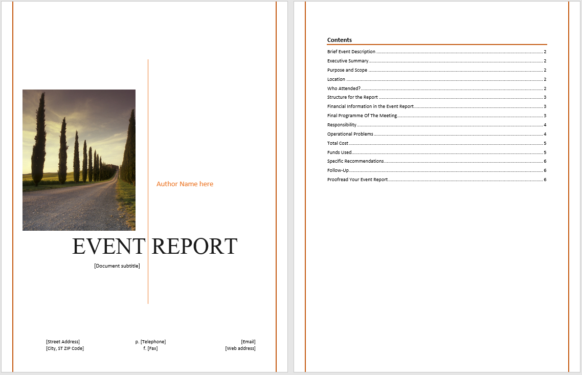 Event Report Template – Microsoft Word Templates In After Event Report Template