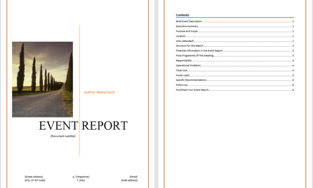 Event Report Template - Microsoft Word Templates with Simple Report Template Word