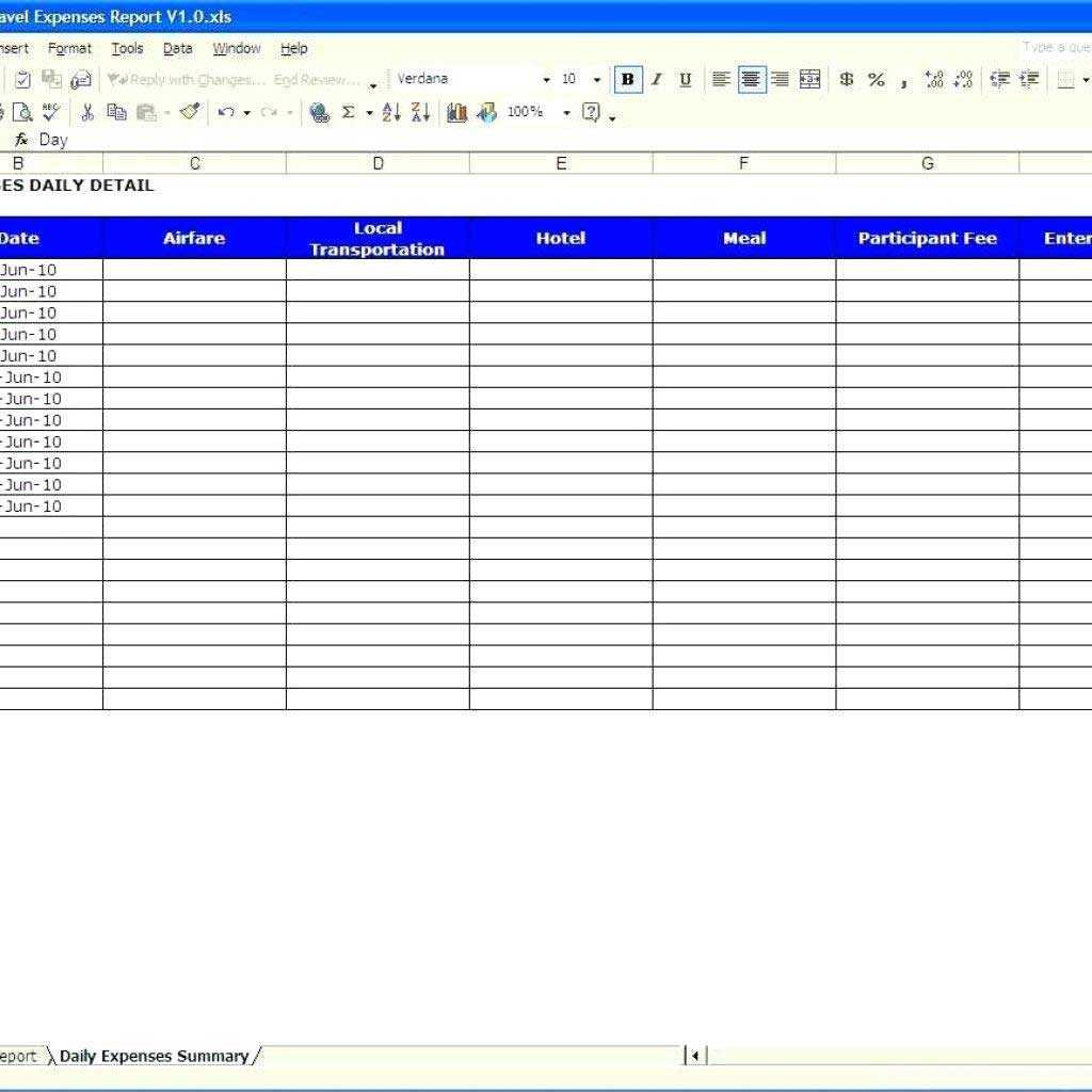 Excel T Template For Small Business Expenses Monthly For Expense Report Template Excel 2010