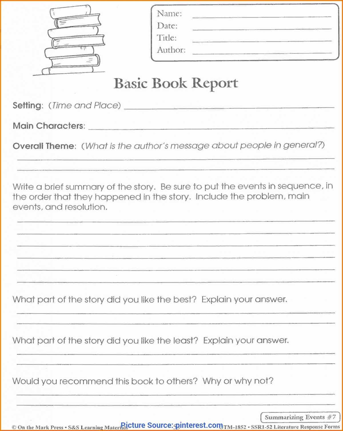 Excellent Book Review Lesson Plan 5Th Grade Related Post Pertaining To Book Report Template 2Nd Grade