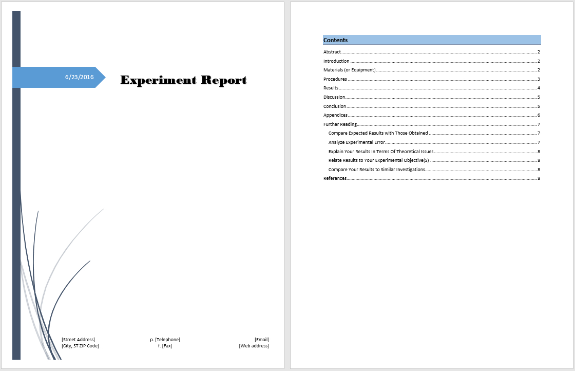 Experiment Report Template – Microsoft Word Templates In Lab Report Template Word