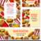 Fast Food American Restaurant Banner Template Set With Food Banner Template
