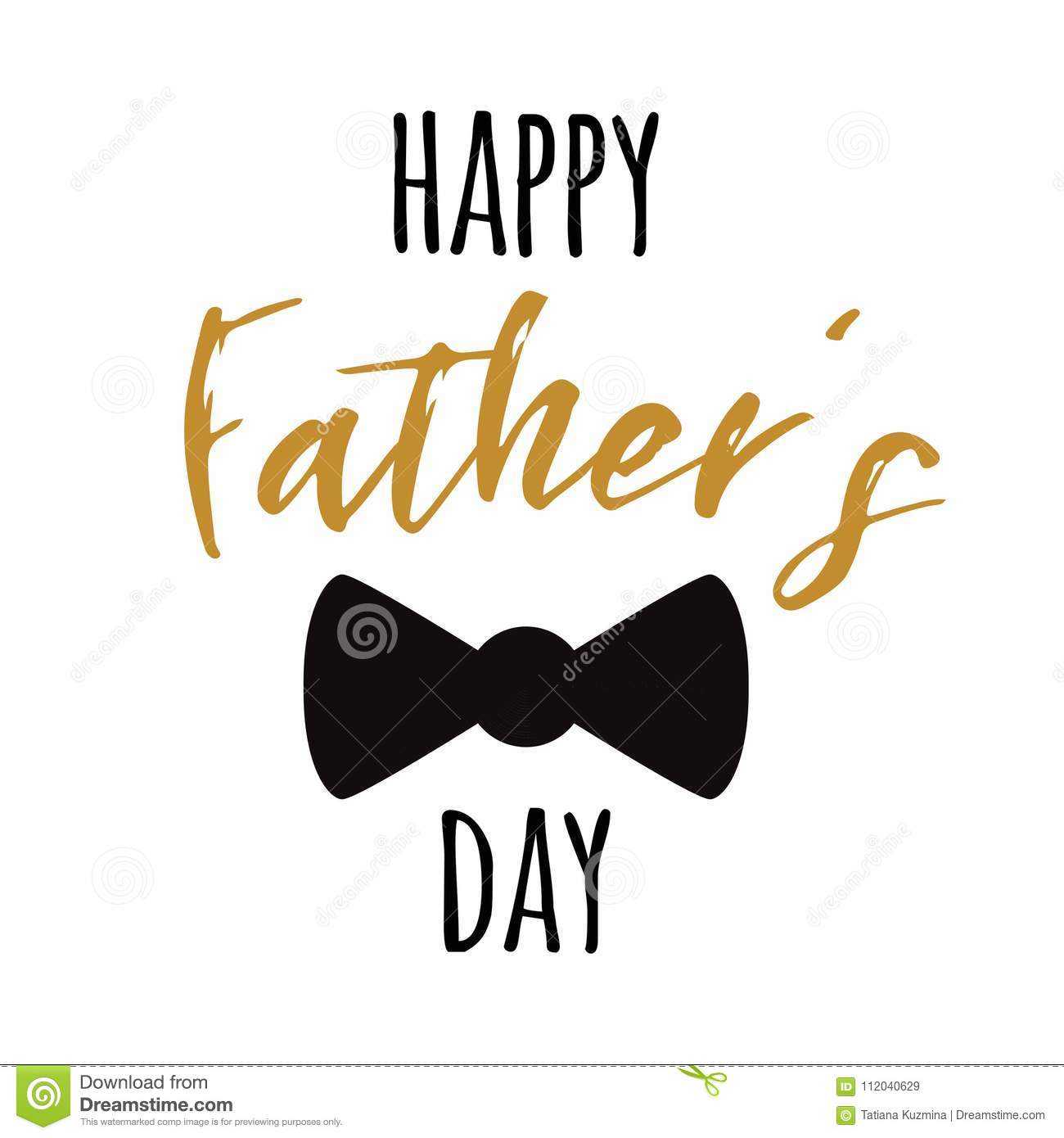 Fathers Day Banner Design With Lettering, Black Bow Tie For Tie Banner Template