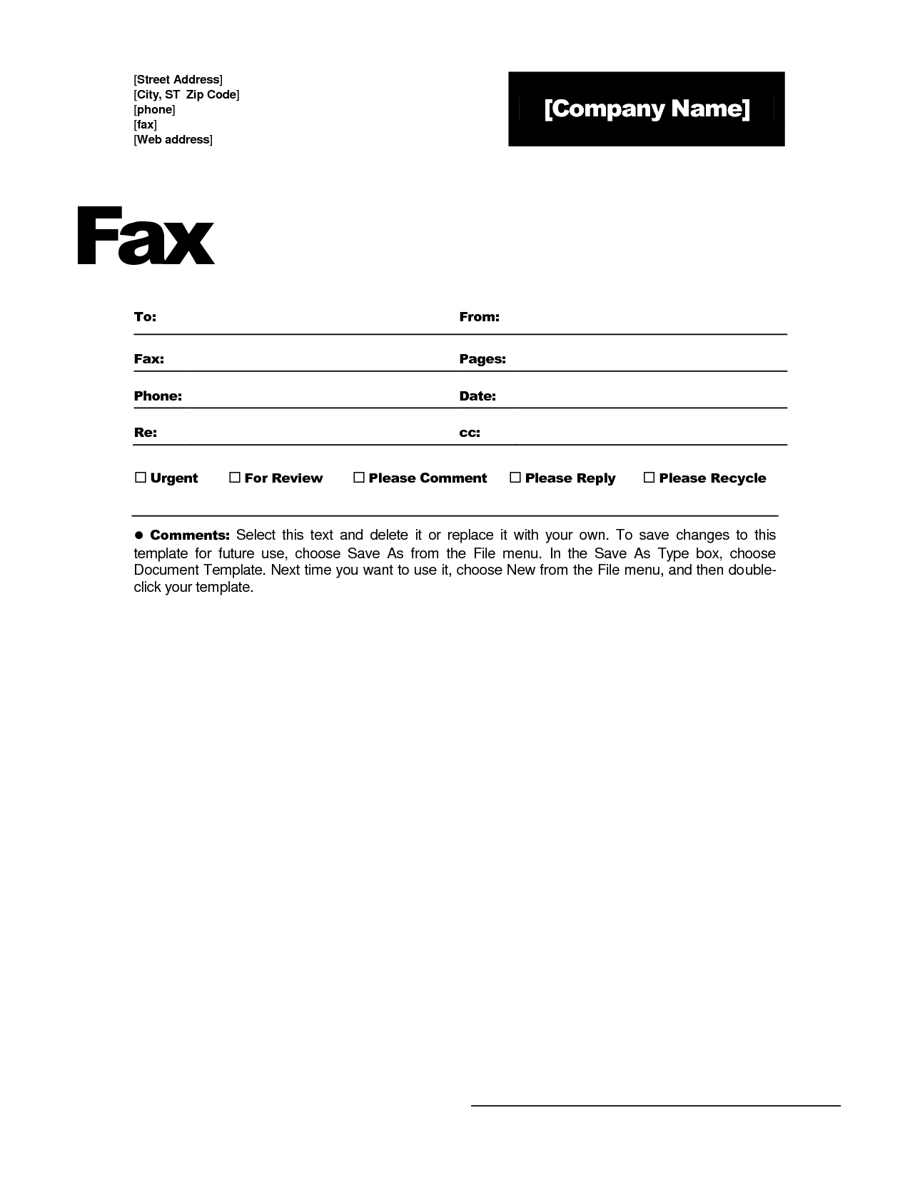Fax Template In Word 2010 - Calep.midnightpig.co Throughout Fax Template Word 2010