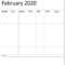 February 2020 Blank Calendar Free Printable – Latest Pertaining To Blank Calender Template