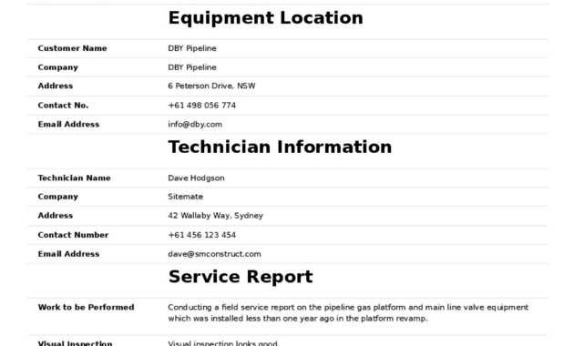 Field Service Report Template (Better Format Than Word with Field Report Template