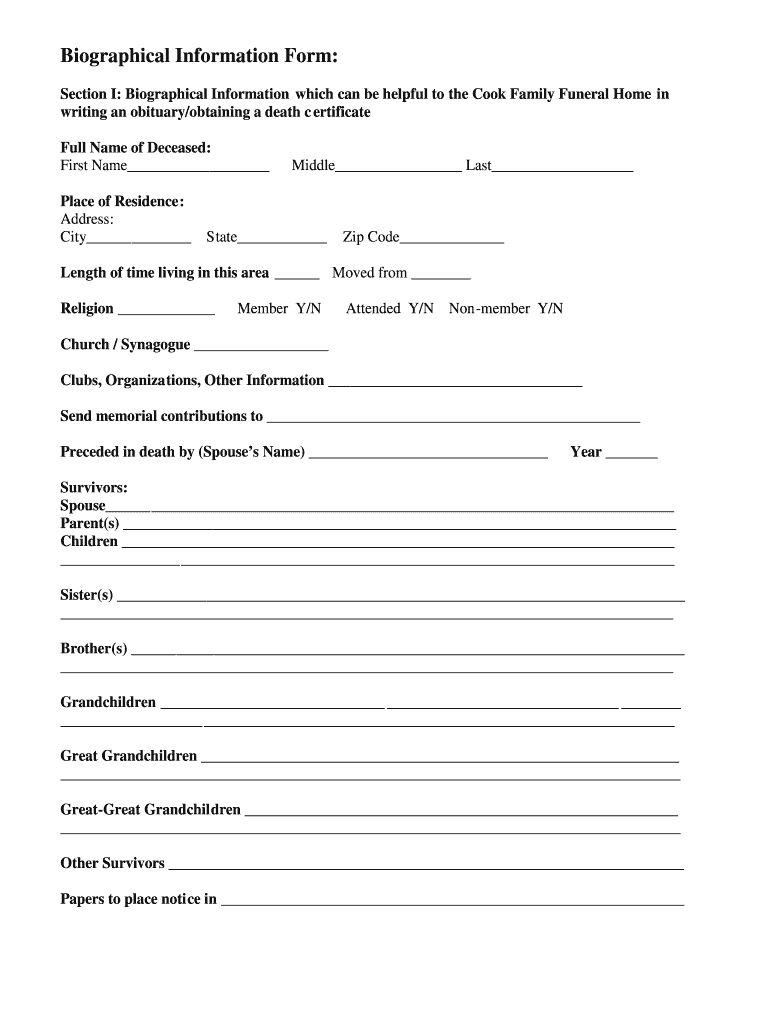 Fill In The Blank Obituary Template Pdf - Fill Online In Fill In The Blank Obituary Template