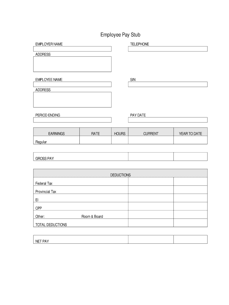 Fillable Pay Stub Pdf – Fill Online, Printable, Fillable In Blank Pay Stubs Template