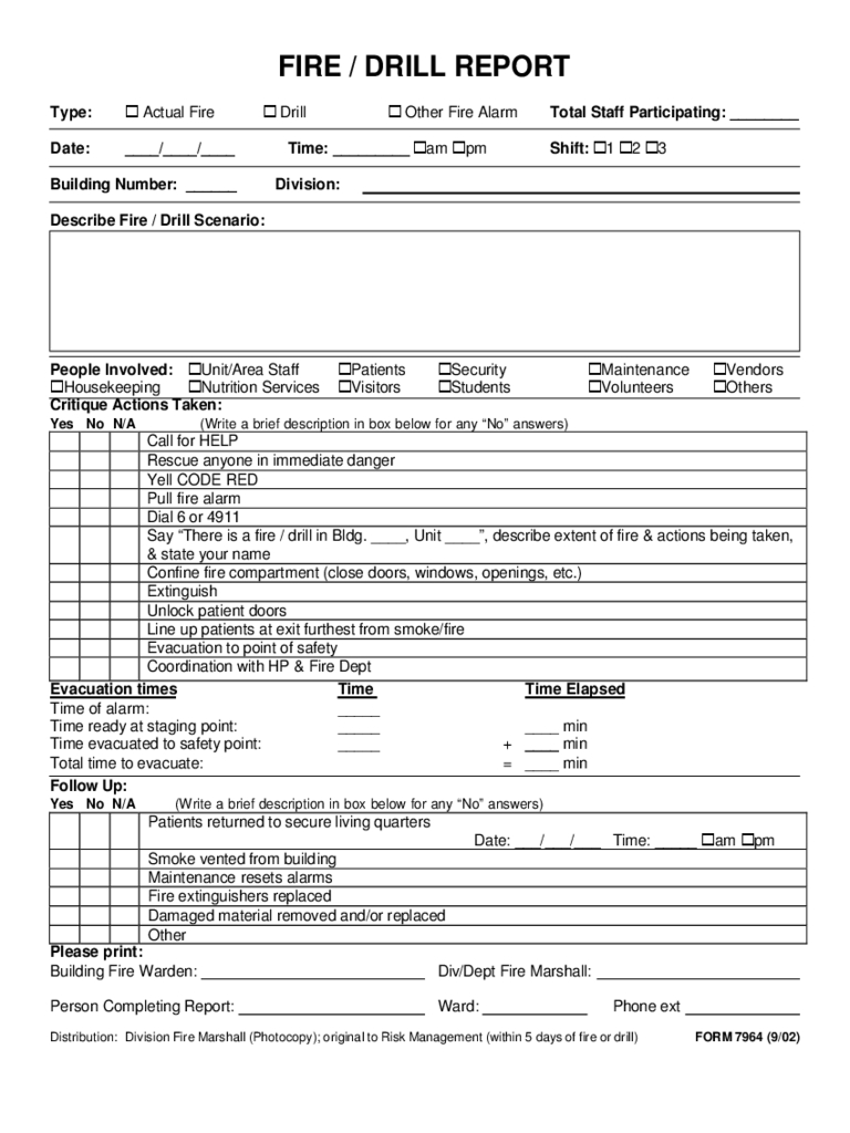 Fire Drill Report Form – 2 Free Templates In Pdf, Word With Regard To Emergency Drill Report Template