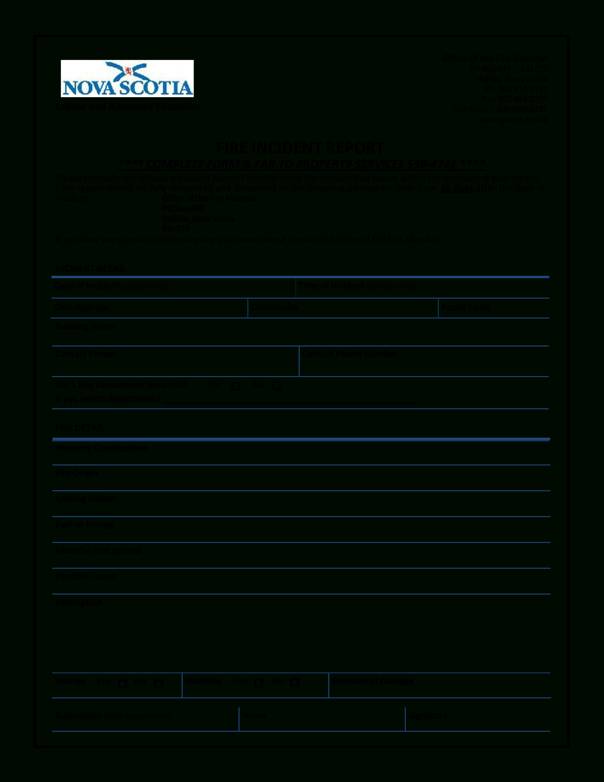 Fire Incident Report Form Template – Calep.midnightpig.co Throughout Incident Report Template Microsoft
