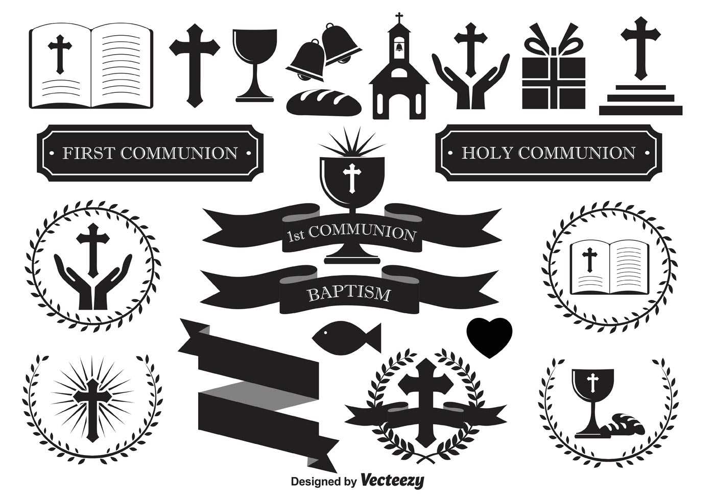 First Communion Free Vector Art – (882 Free Downloads) With Regard To First Communion Banner Templates