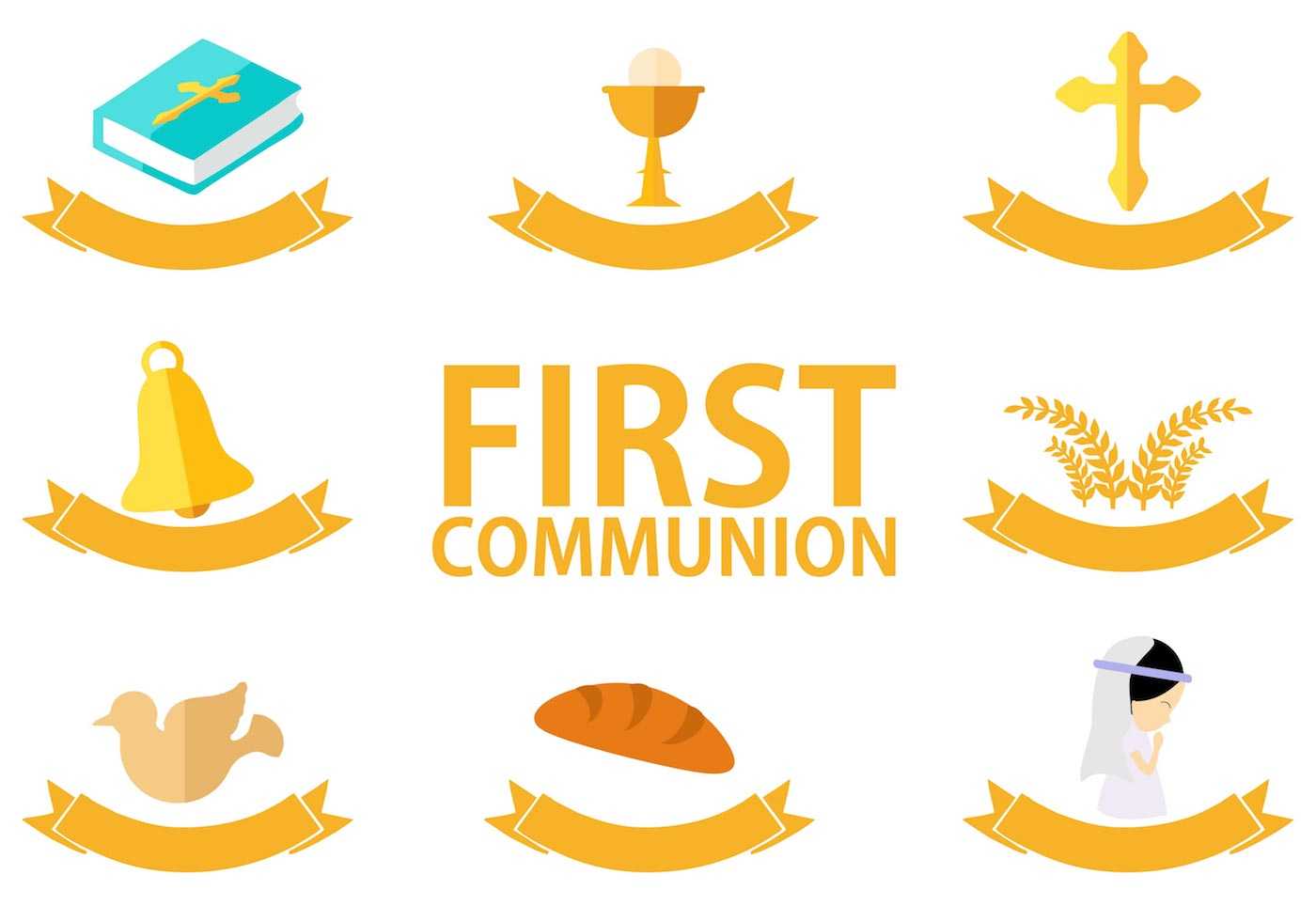 First Communion Template Free Vector Art – (25 Free Downloads) Regarding Free Printable First Communion Banner Templates