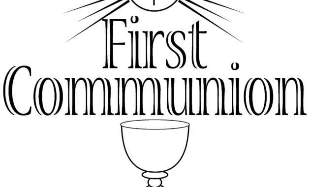 First Eucharist Clipart with First Communion Banner Templates