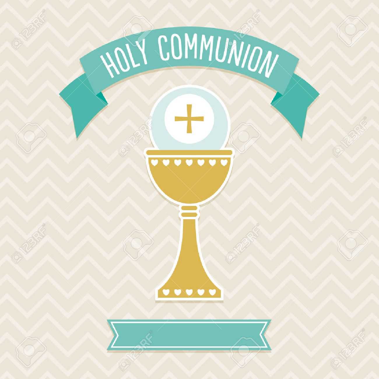 First Holy Communion Card Template In Cream And Aqua With Copy.. Pertaining To First Communion Banner Templates