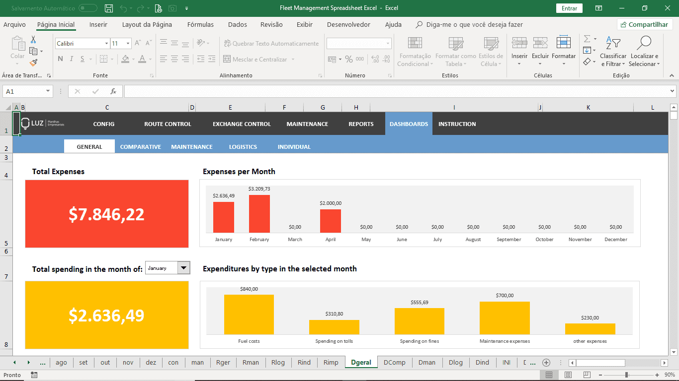 Fleet Management Spreadsheet Excel With Regard To Fleet Report Template