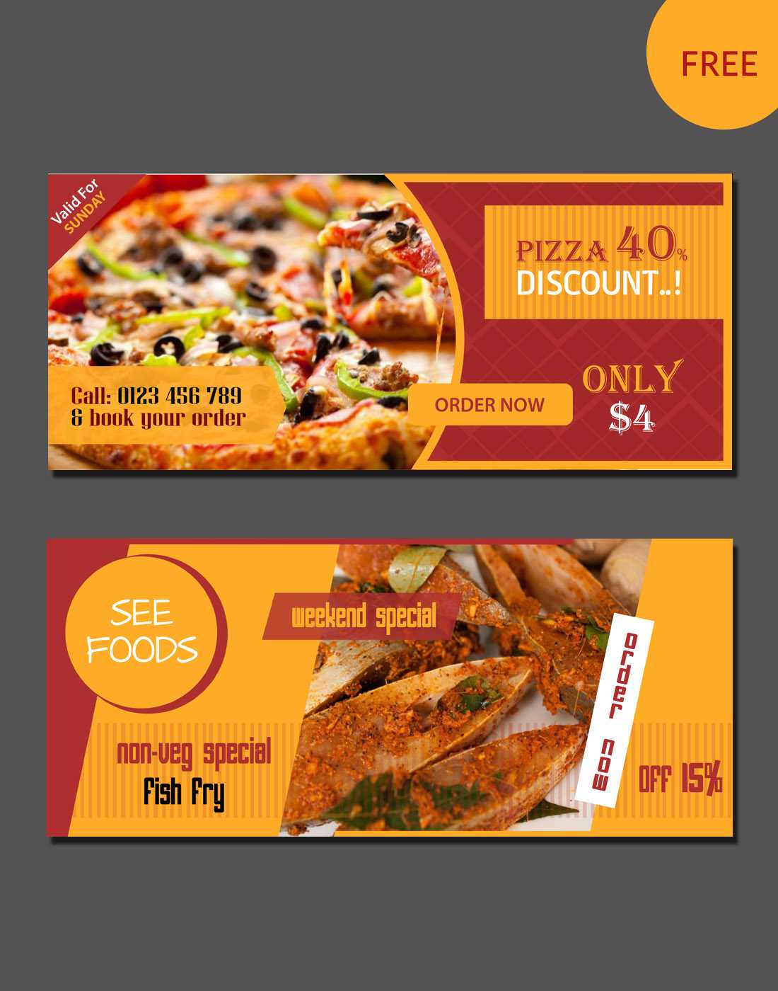 Food Banner Design Template Free – Yeppe Inside Food Banner Template