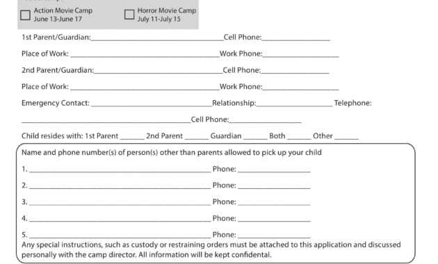 Free 11+ Printable Summer Camp Registration Forms In Pdf with regard to Camp Registration Form Template Word