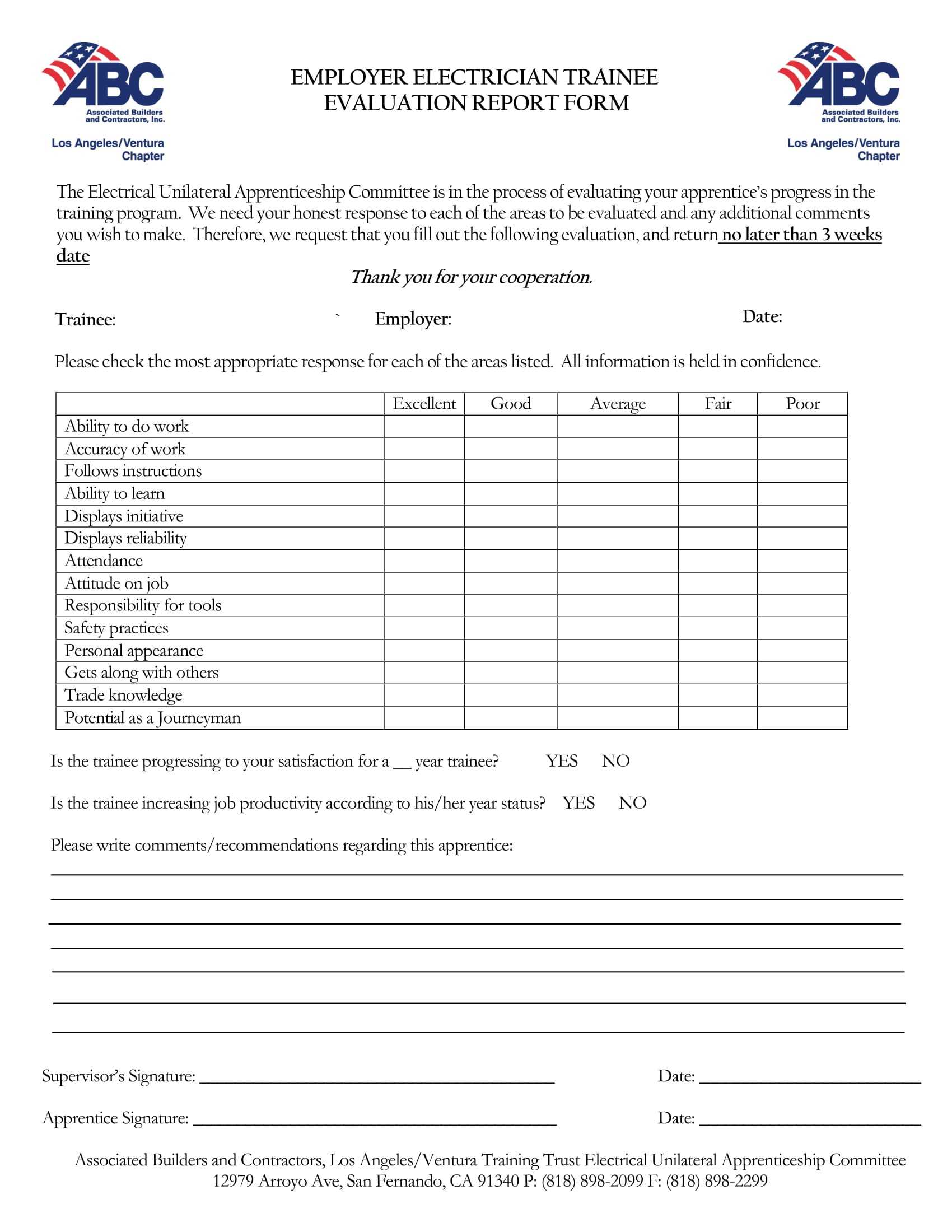 Free 14+ Trainee Evaluation Forms In Ms Word | Pdf Pertaining To Training Evaluation Report Template
