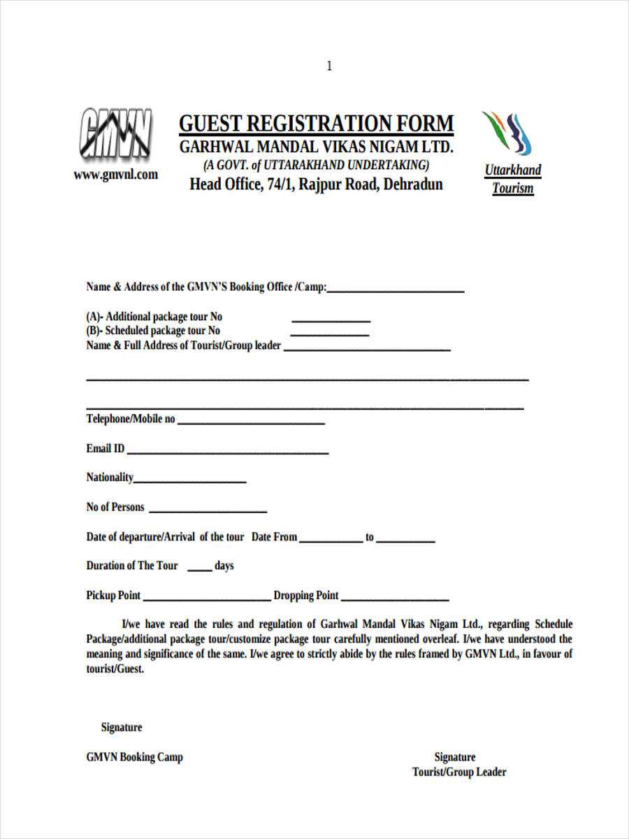 Free 22+ Hotel Registration Forms In Pdf | Ms Word Throughout Registration Form Template Word Free
