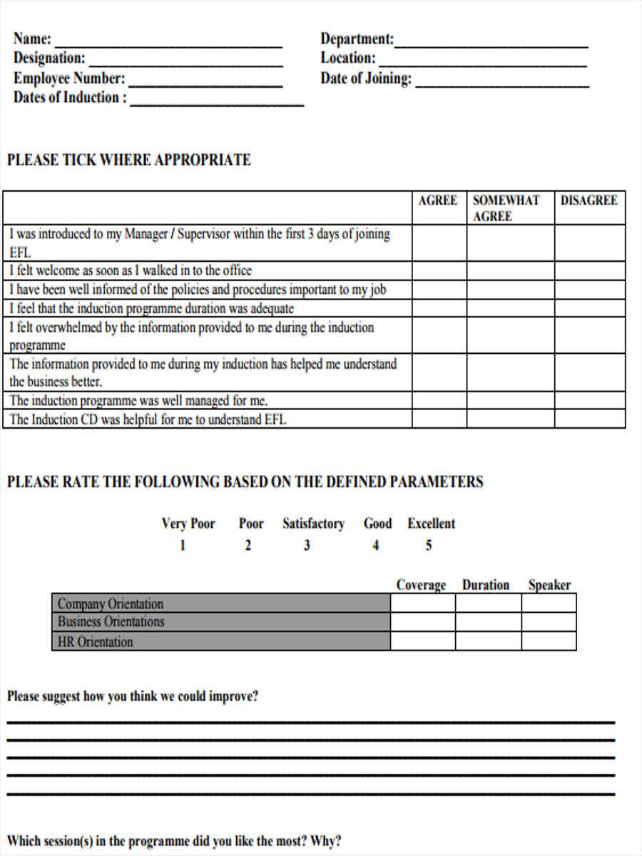 Free 5+ Sample Hr Feedback Forms In Pdf | Ms Word Inside Word Employee Suggestion Form Template