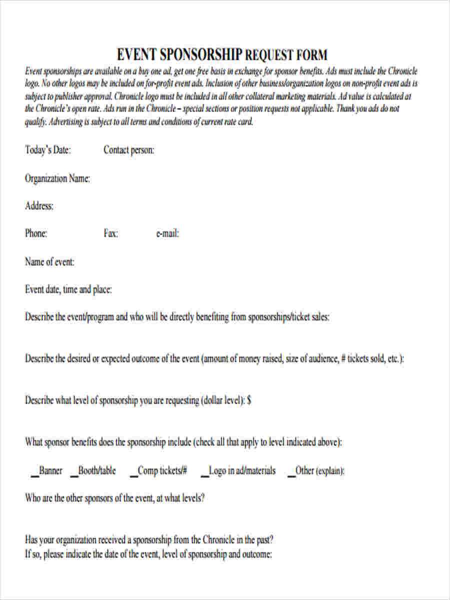 Free 6+ Sample Event Sponsorship Forms In Ms Word | Pdf In Event Survey Template Word