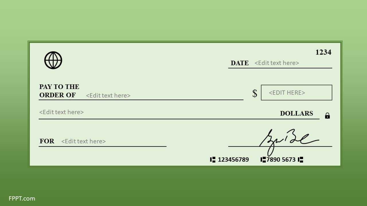 Free Blank Check Template For Powerpoint – Free Powerpoint In Editable Blank Check Template