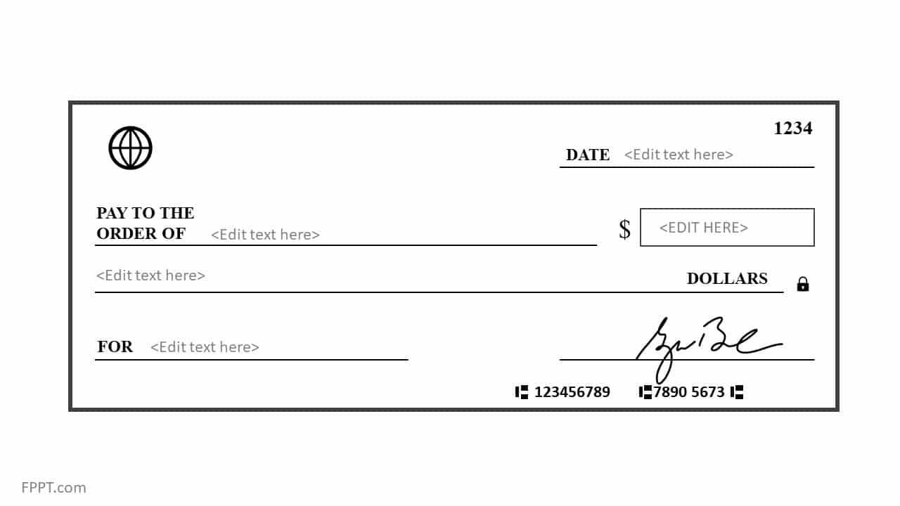 Free Blank Check Template For Powerpoint – Free Powerpoint Pertaining To Personal Check Template Word 2003