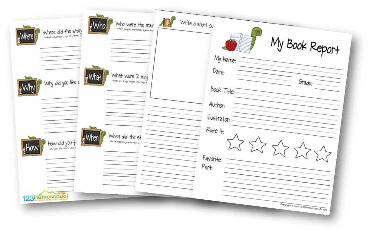 Free Book Report For Kids In Book Report Template Grade 1