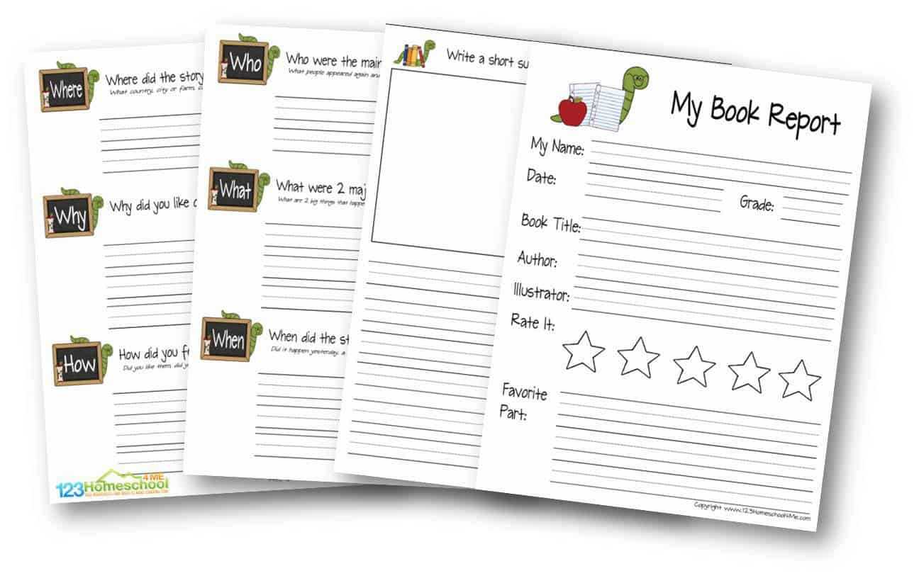 Free Book Report For Kids With Regard To Book Report Template 5Th Grade