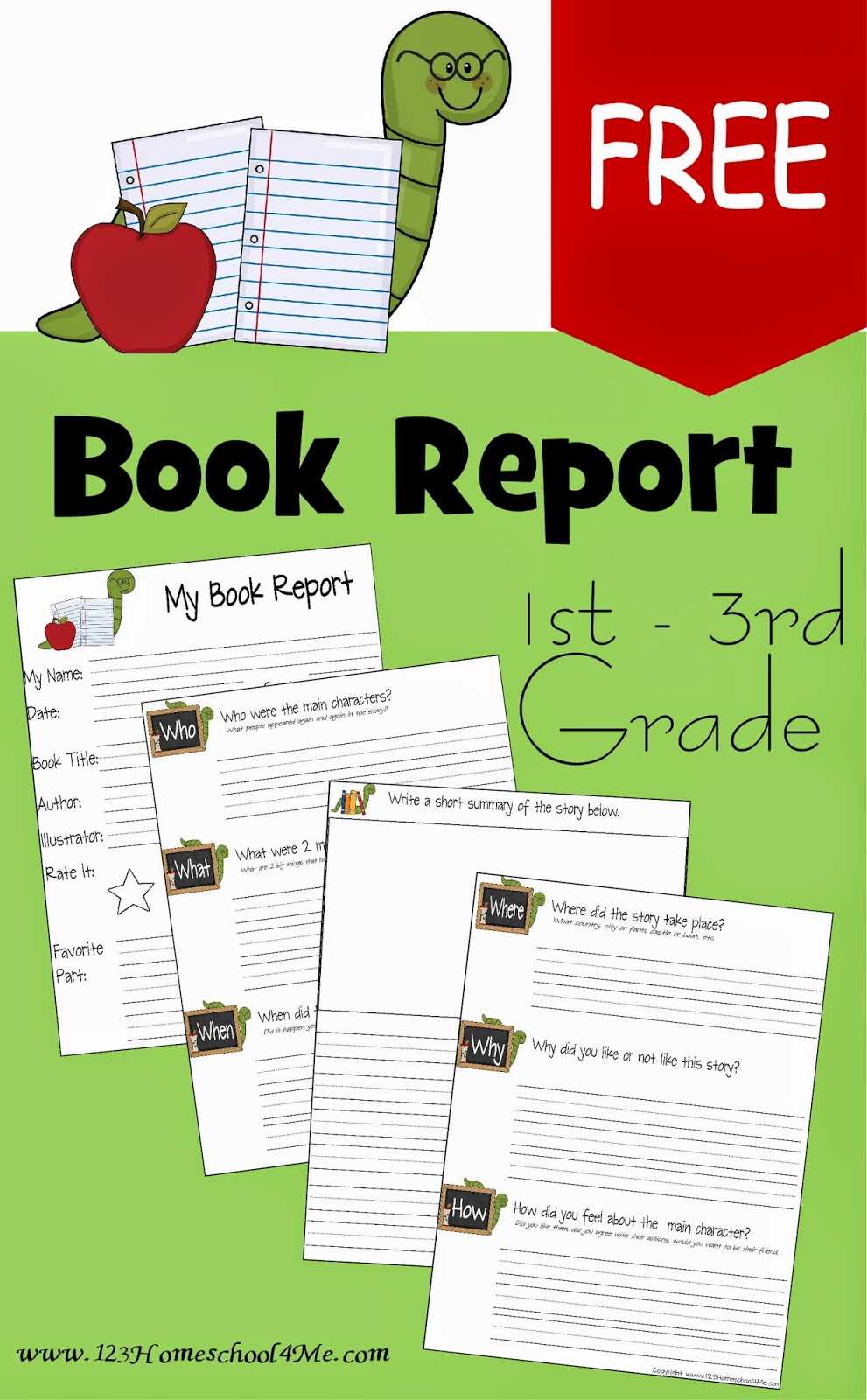 Free Book Report Template – Educational Freebies – Teaching Regarding Book Report Template 2Nd Grade