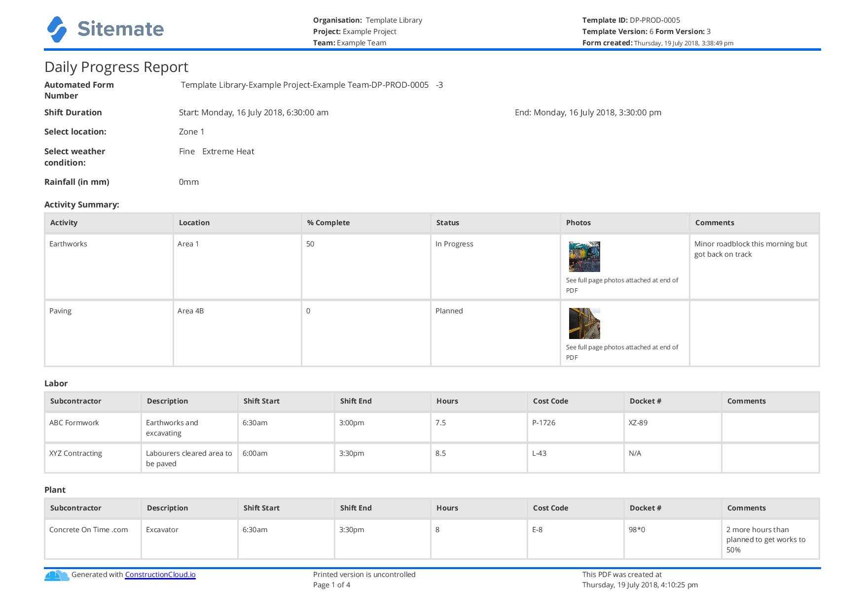 Free Construction Daily Report Template (Better Than Pdf For It Report Template For Word