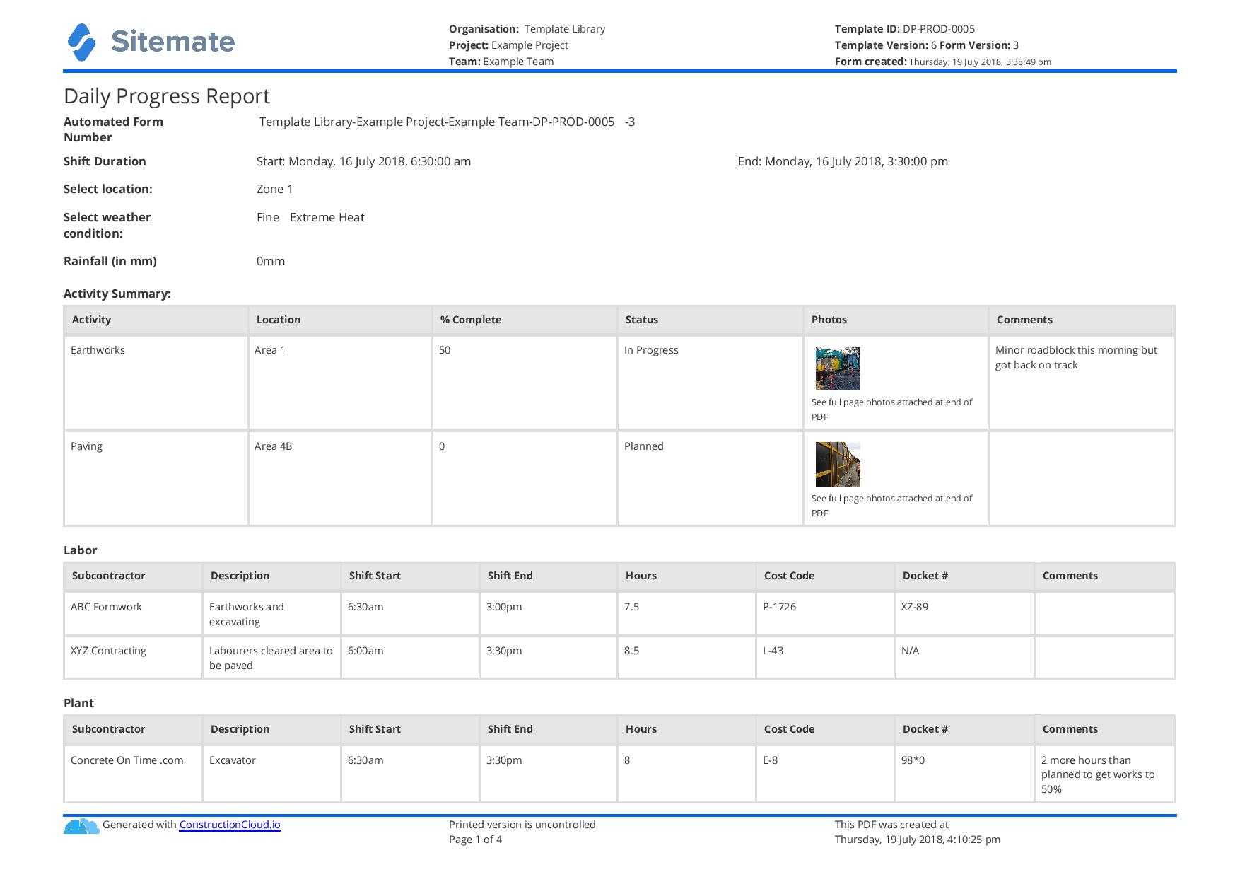Free Construction Daily Report Template (Better Than Pdf Inside Daily Report Sheet Template