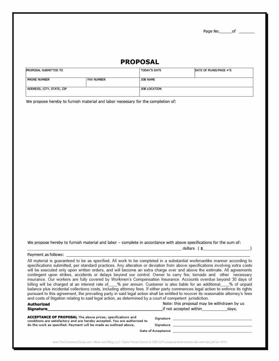 Free Construction Proposal Template Word – Calep.midnightpig.co Regarding Free Construction Proposal Template Word