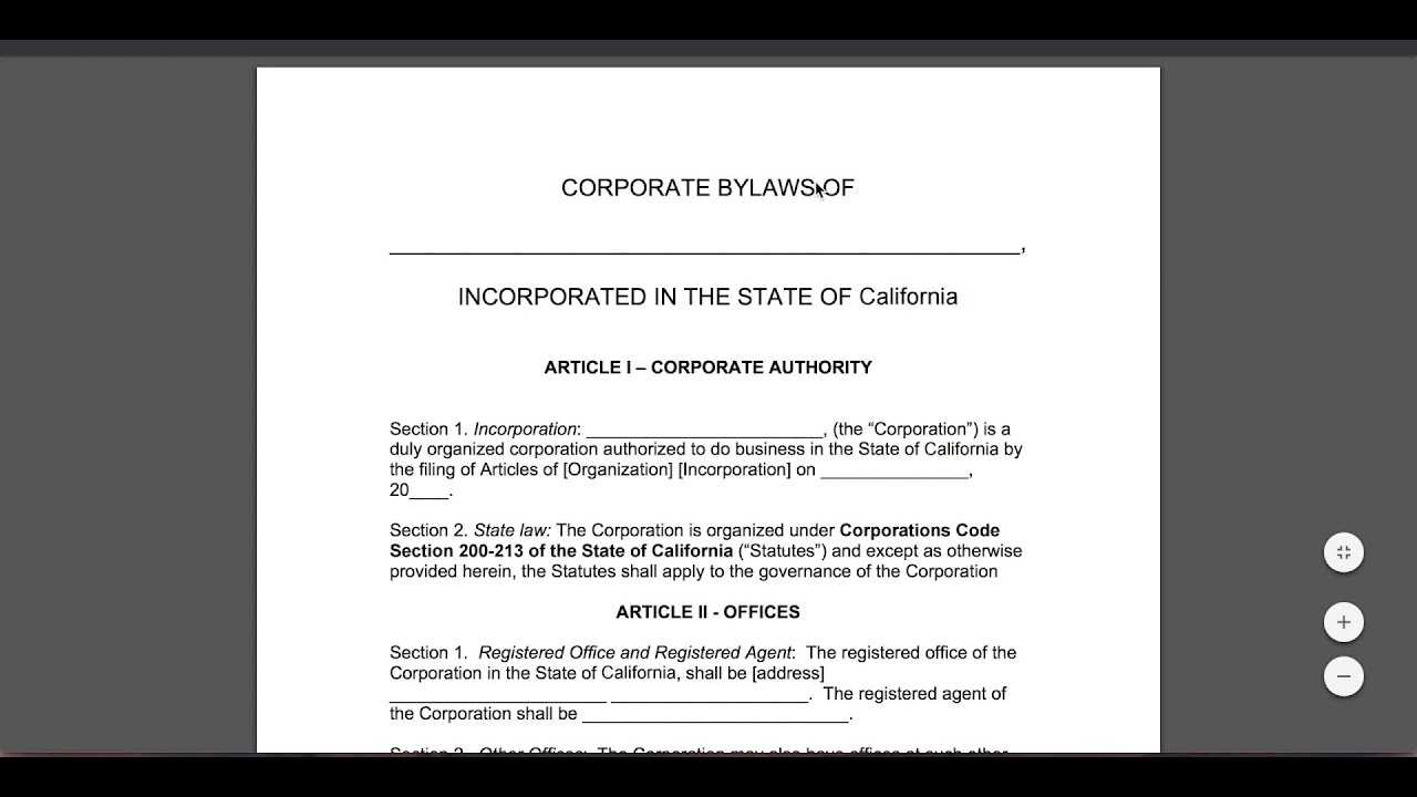 Free Corporate Bylaws Template | Pdf | Word Inside Corporate Bylaws Template Word
