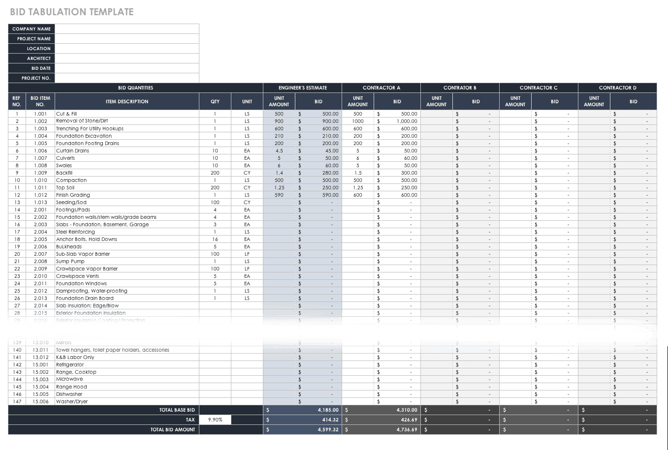 Free Estimate Templates | Smartsheet Inside Work Estimate Template Word