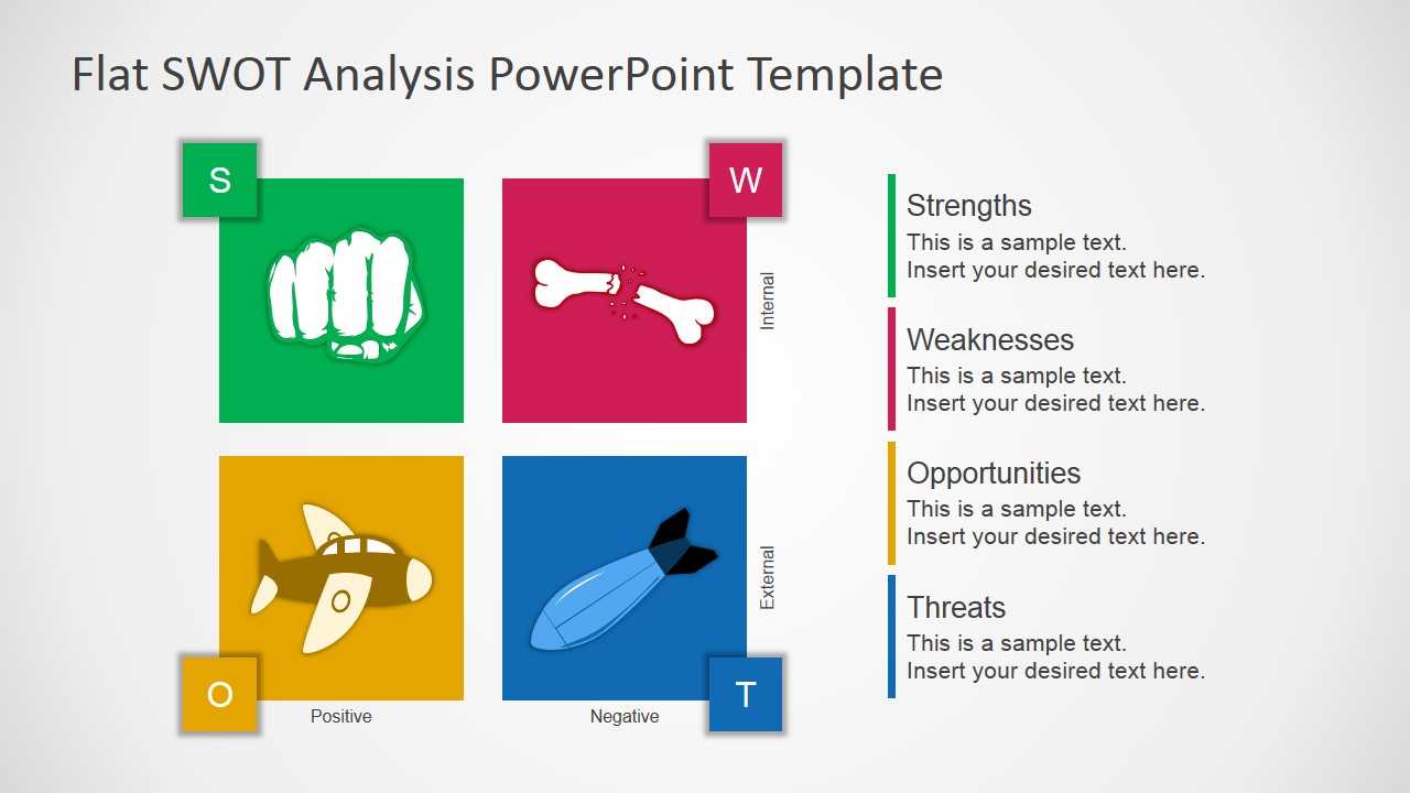 Free Flat Swot Analysis Presentation Template In Swot Template For Word